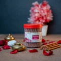 Omega-Premium Rose Bambooless Dhoop Sticks – Jar 225gm